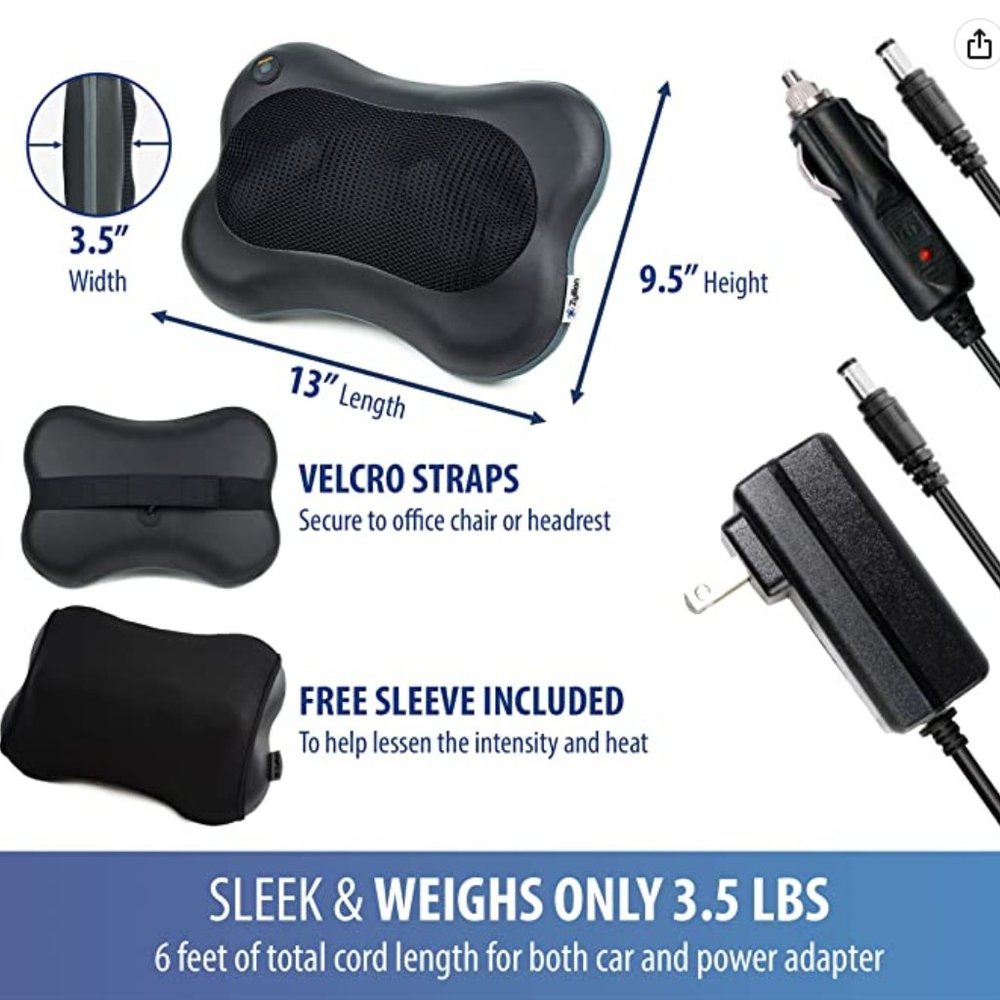 Shiatsu Back and Neck Massager - 3D Kneading Deep Tissue Heated Massage Pillow